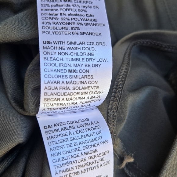 WHBM Army Green Scuba Luxe Gold Button Sheath Dress - Picture 11 of 11